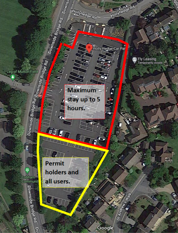 Aerial view of Hollyhedge car park showing new zones of car park