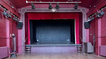 The stage at The Cecil Hepworth Playhouse